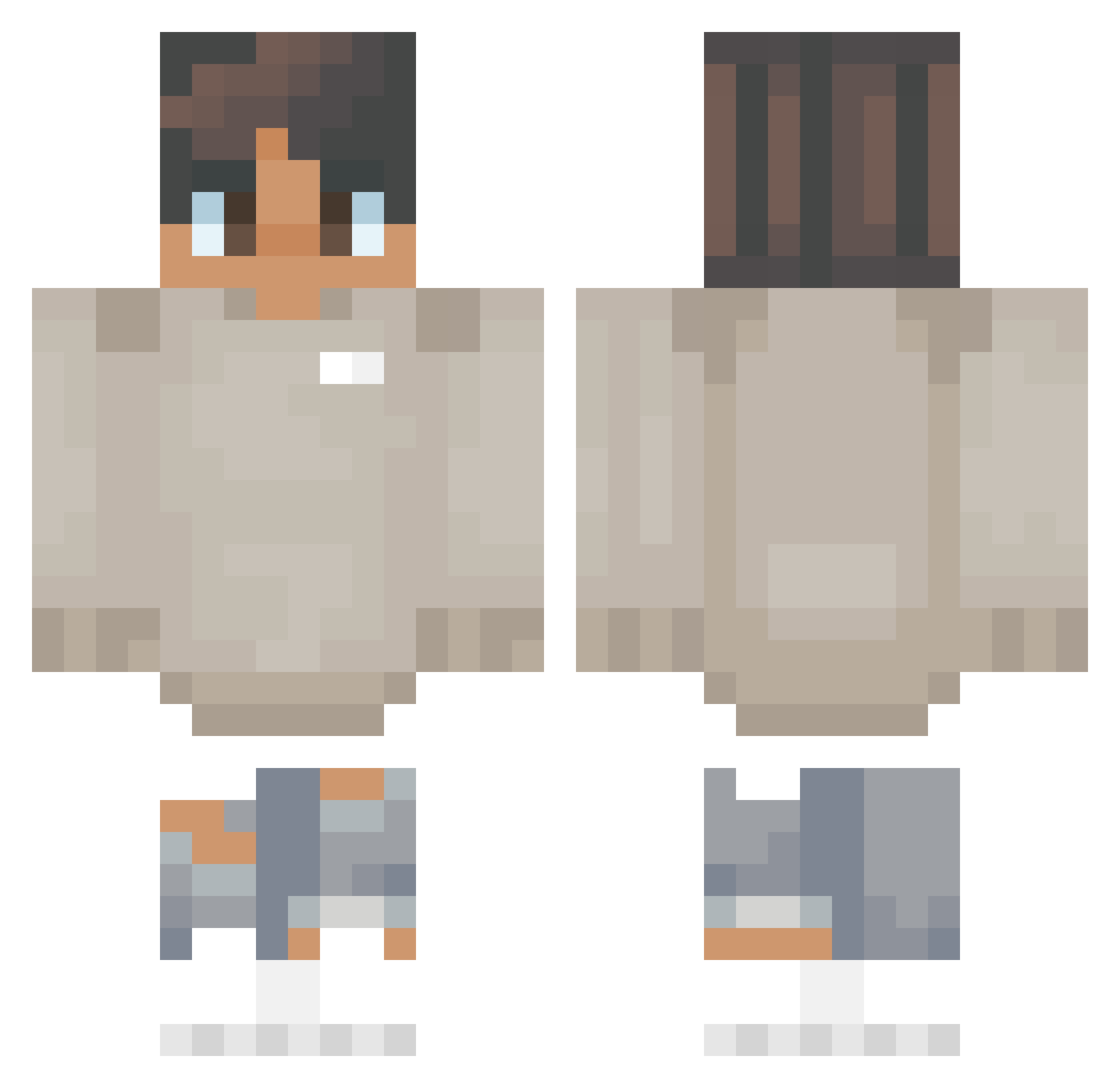 UncUncUnc Minecraft skin, front and back view
