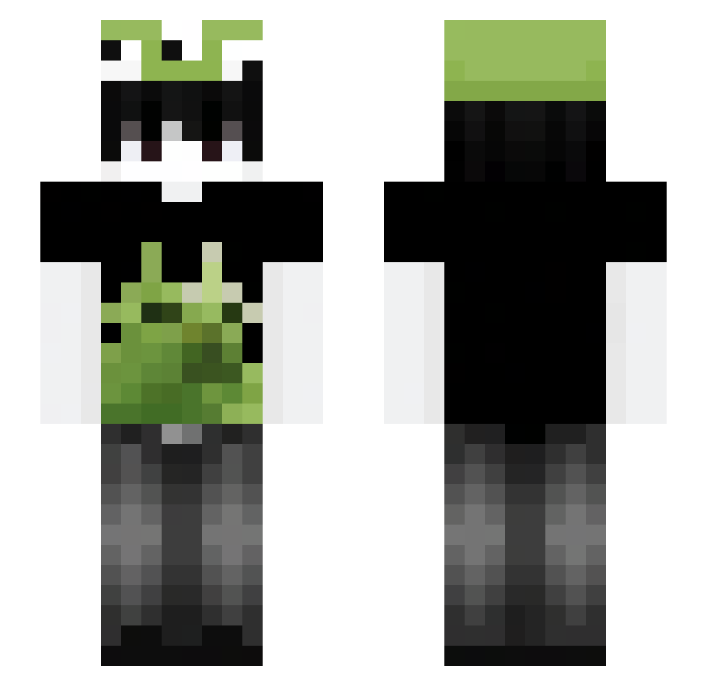 ackxl Minecraft skin, front and back view