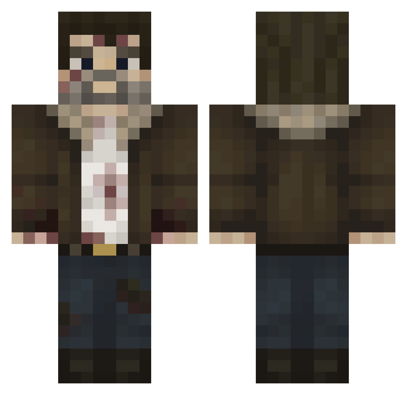 Rick Minecraft skin, front and back view