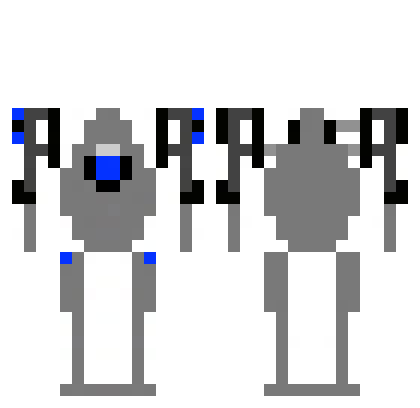 Weavers Minecraft skin, front and back view