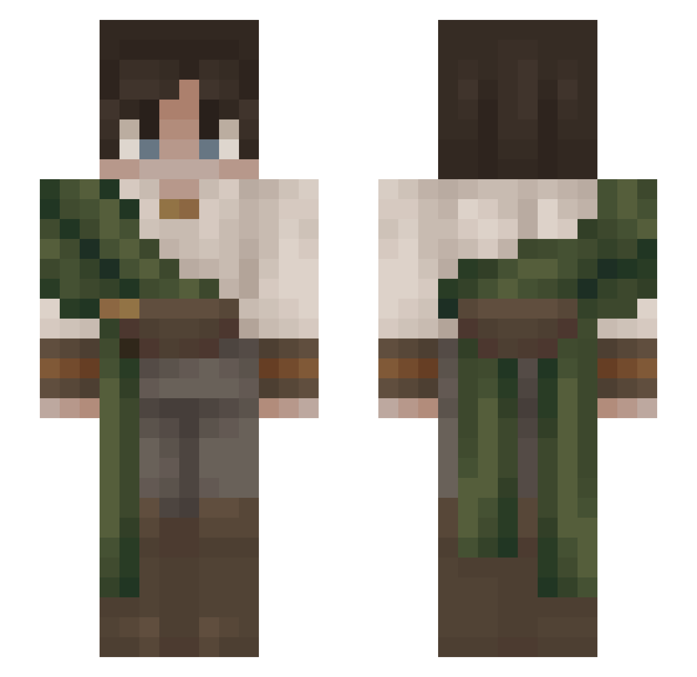 Aoluu Minecraft skin, front and back view