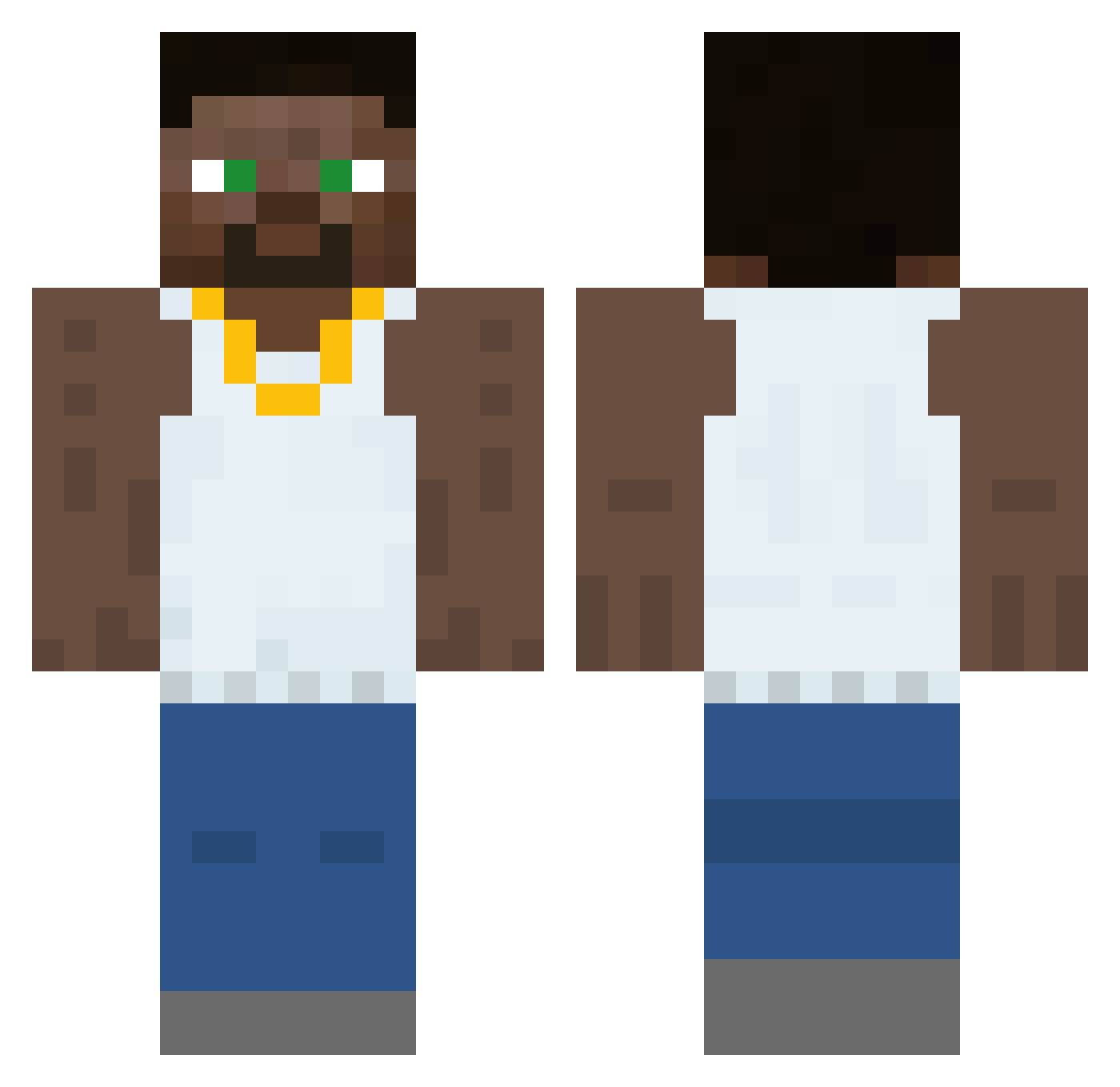 AyzenMC Minecraft skin, front and back view