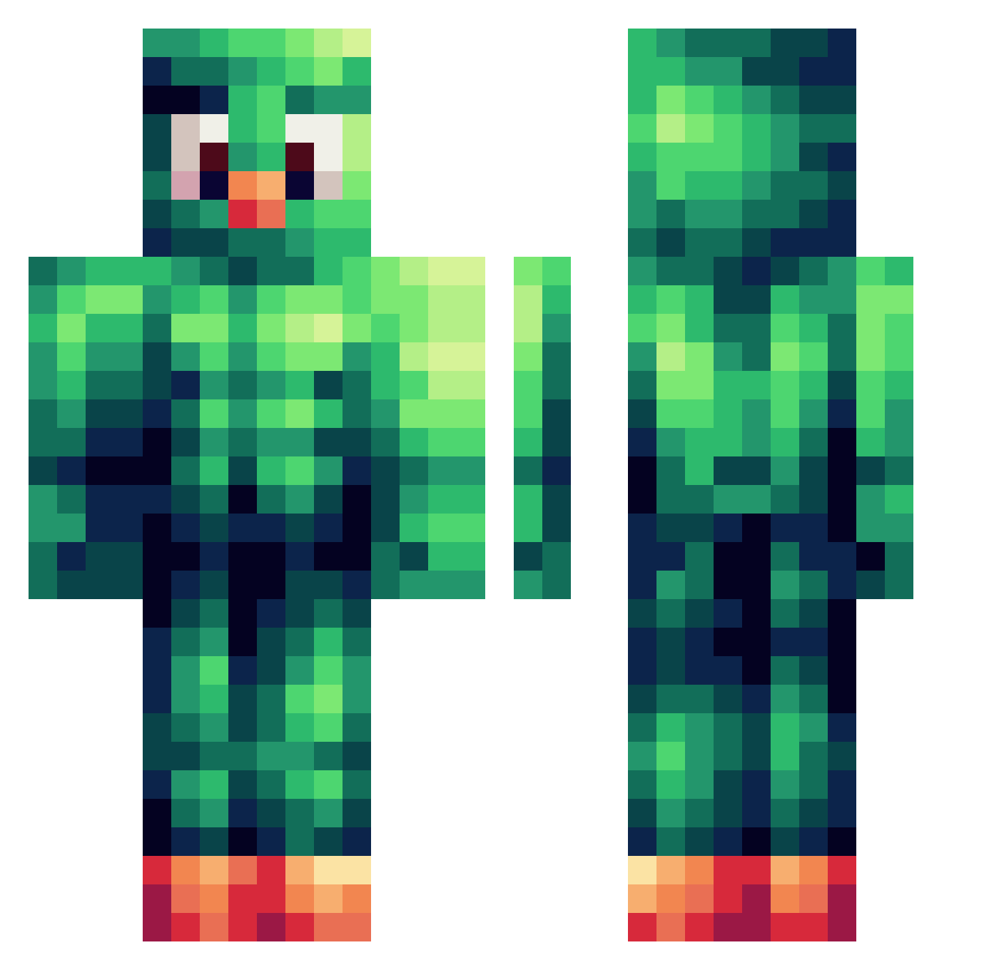 MarkMee Minecraft skin, front and back view