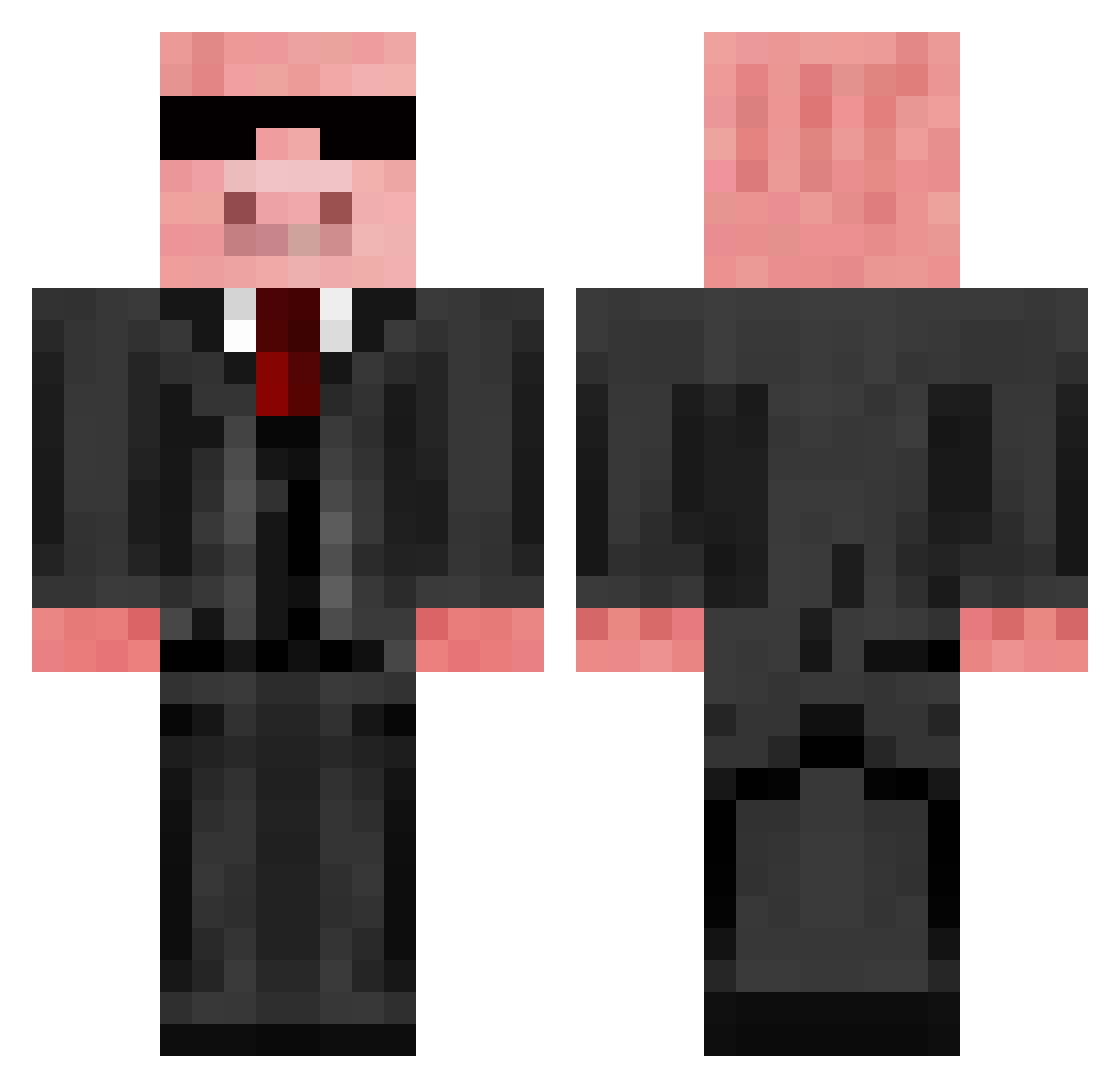 Dogesinho Minecraft skin, front and back view