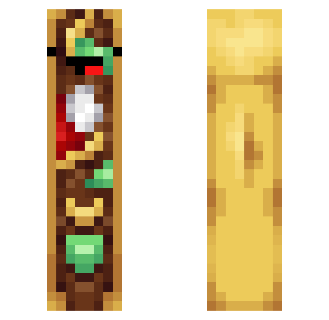 Darece Minecraft skin, front and back view