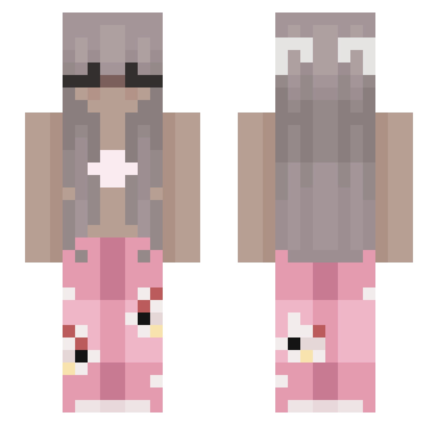 uhsis Minecraft skin, front and back view
