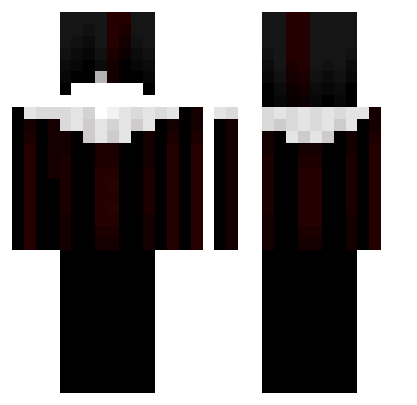 Rikugd Minecraft skin, front and back view