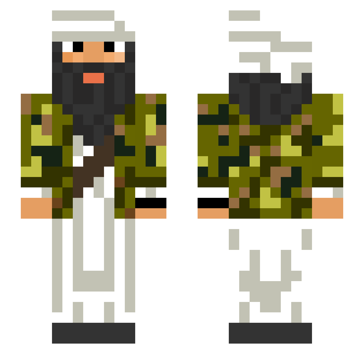 Tomohhh Minecraft skin, front and back view