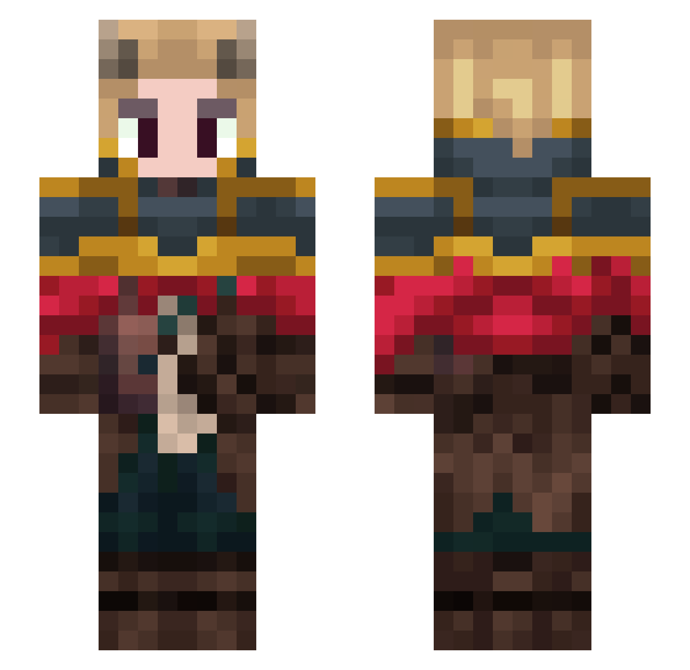 Pnxxs Minecraft skin, front and back view