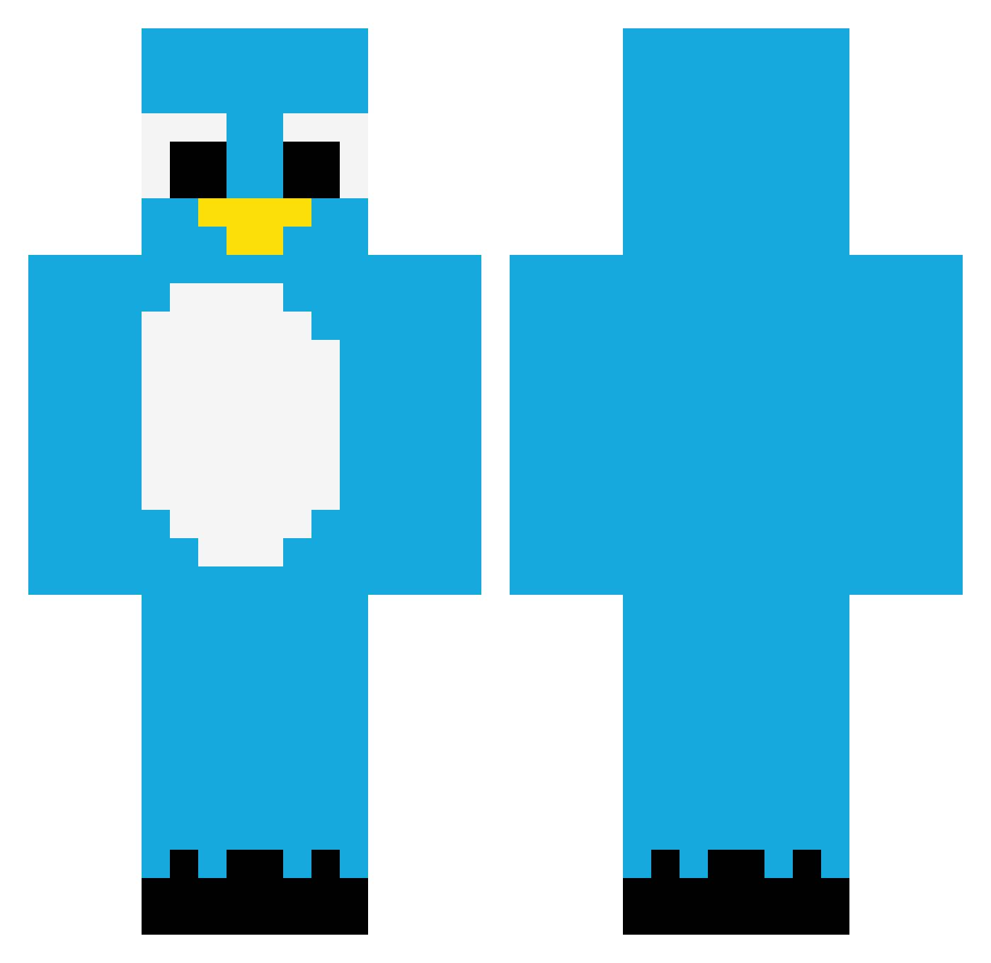 Thespian592 Minecraft skin, front and back view
