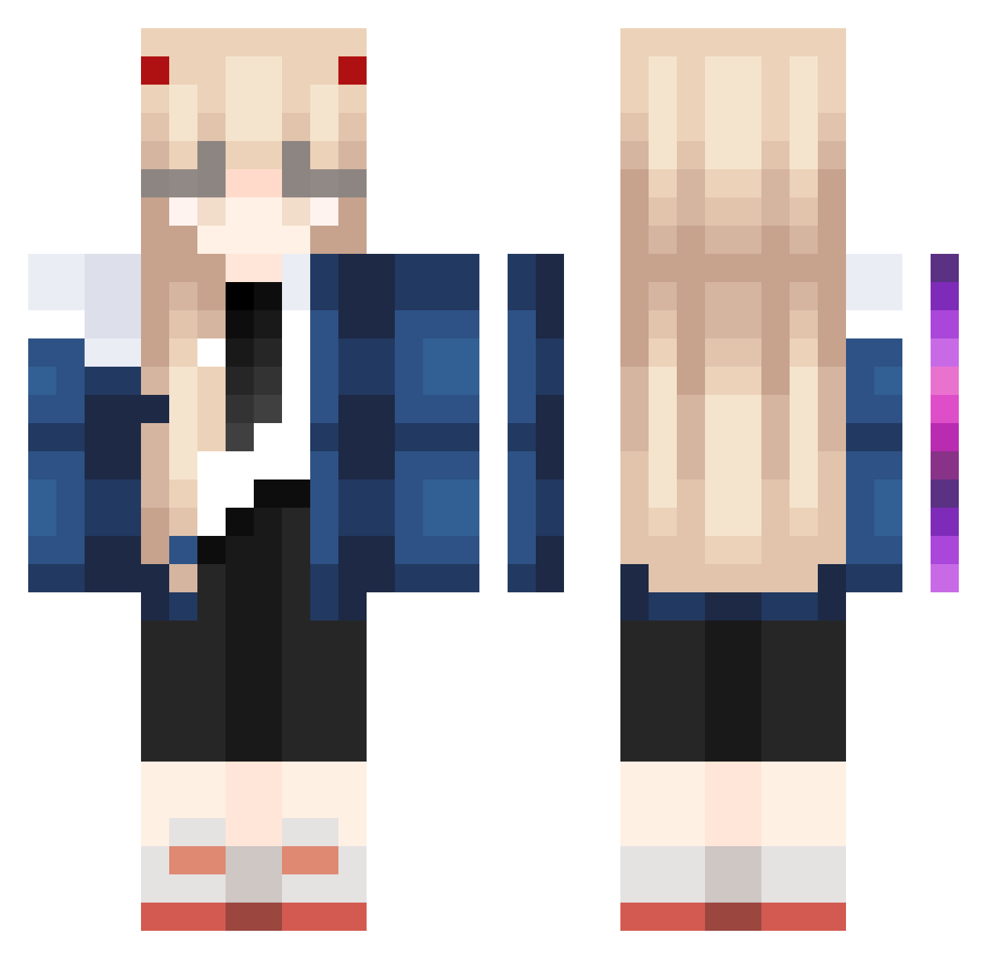 MqmbaTimid0 Minecraft skin, front and back view