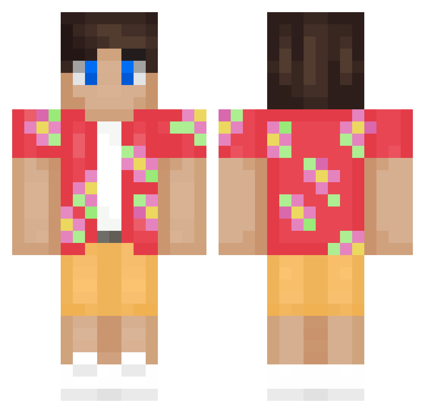 SamPett Minecraft skin, front and back view