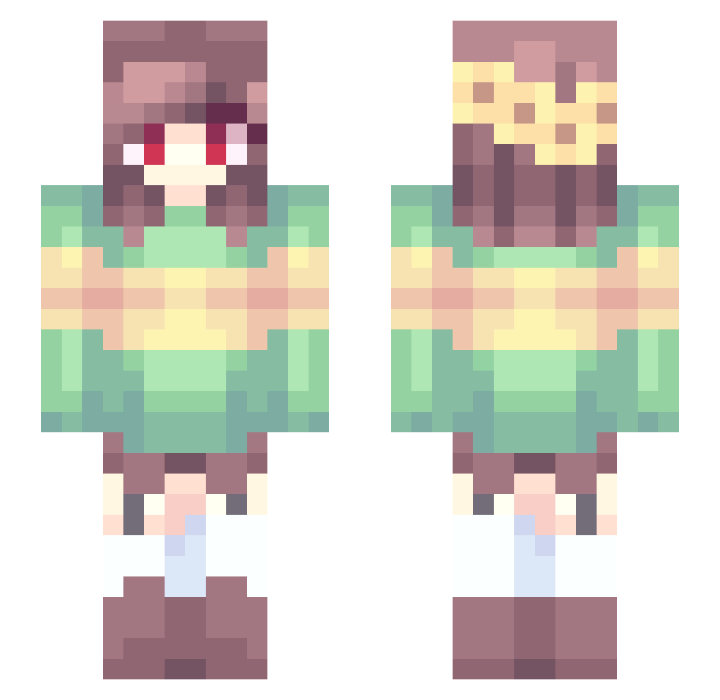 nana777777777777 Minecraft skin, front and back view