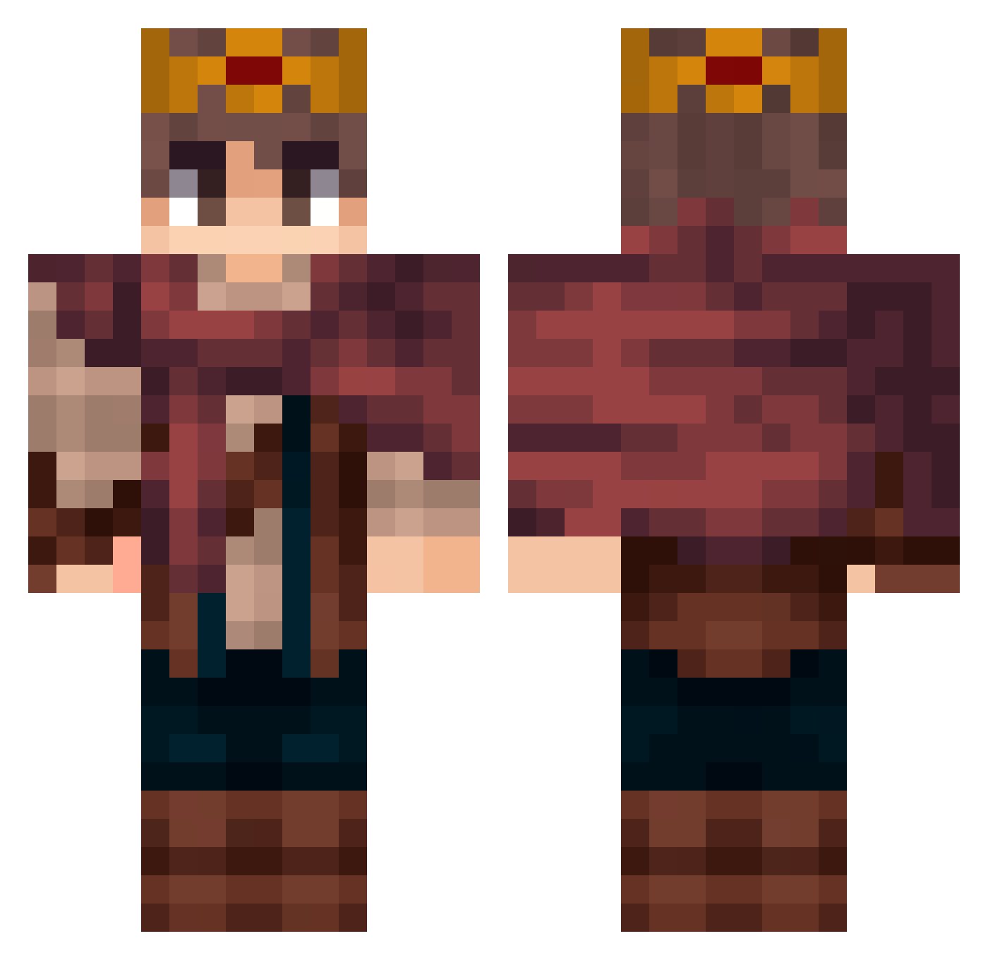 Einchon3zack Minecraft skin, front and back view