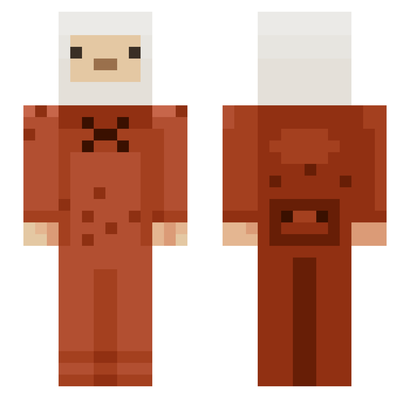 wimburIV Minecraft skin, front and back view