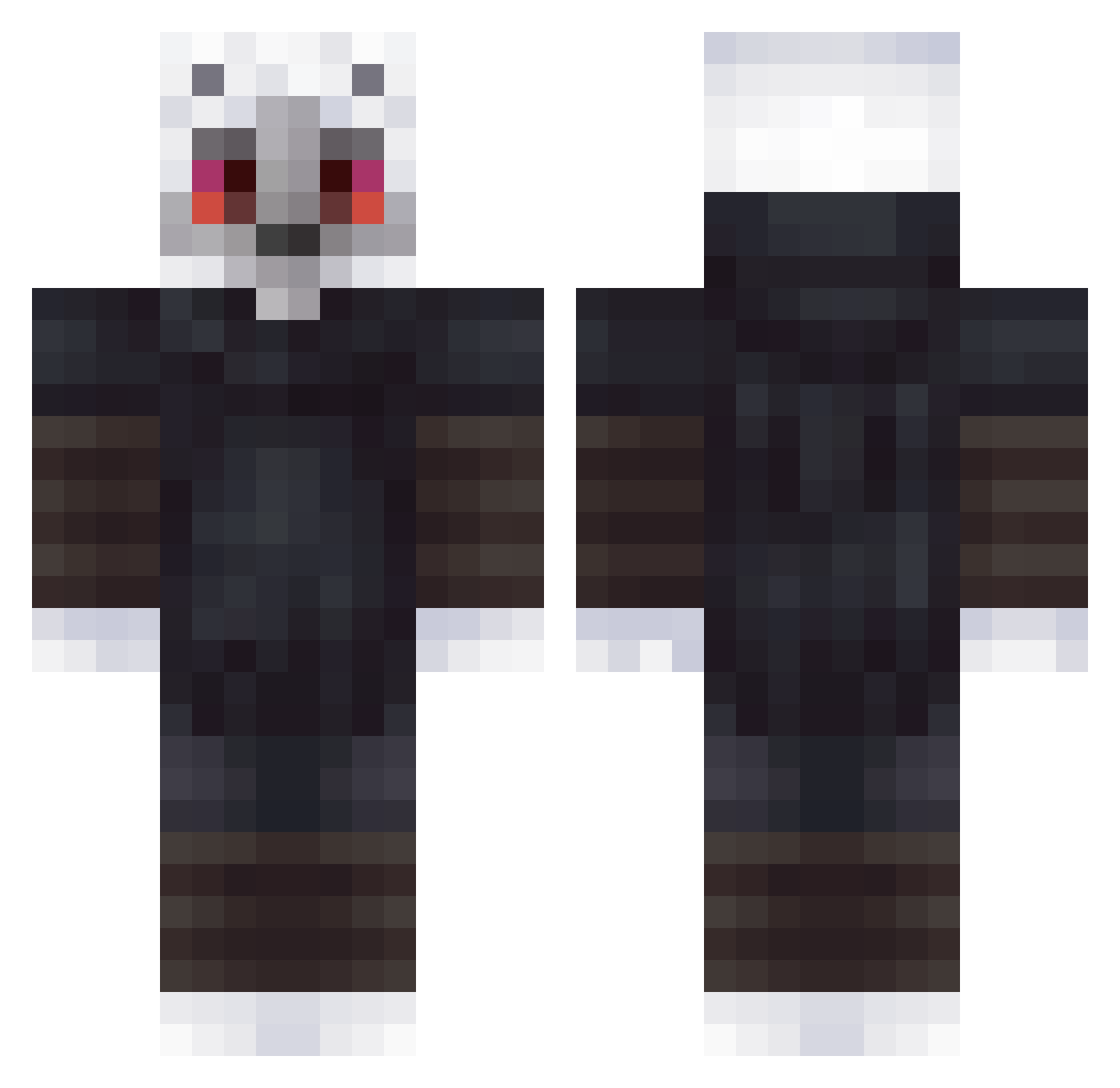 Waxa69 Minecraft skin, front and back view
