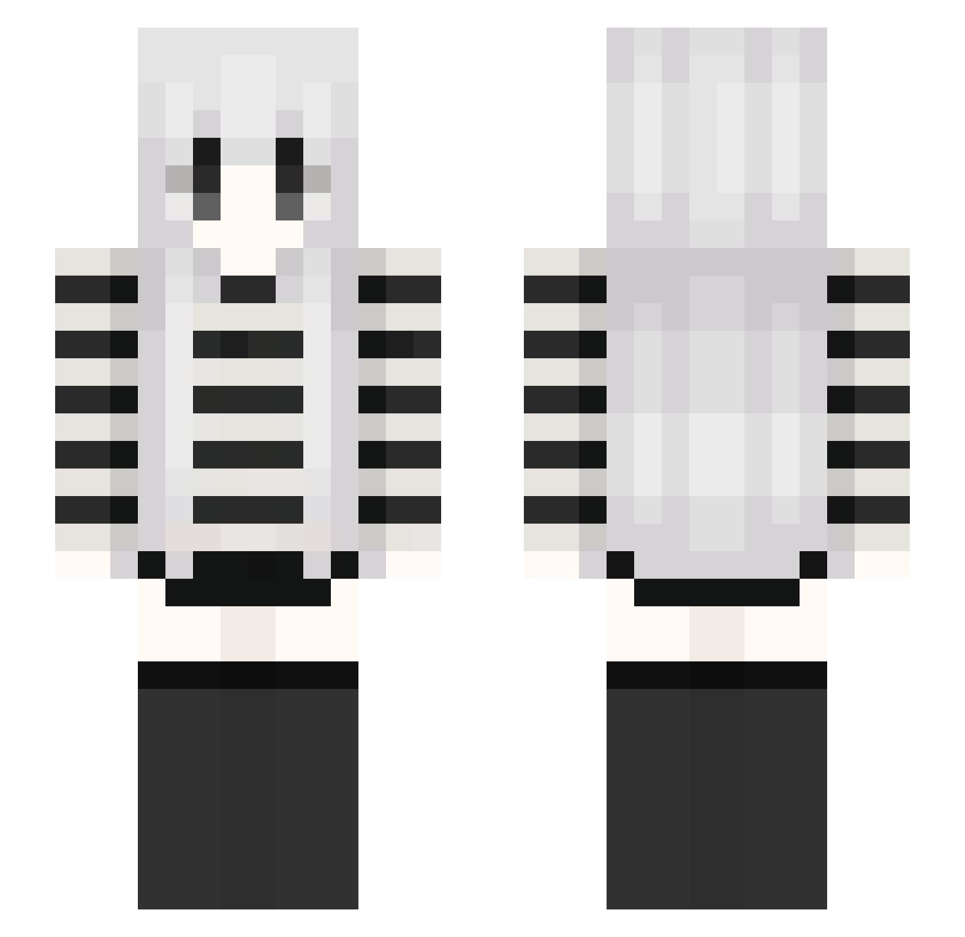 shhphie Minecraft skin, front and back view