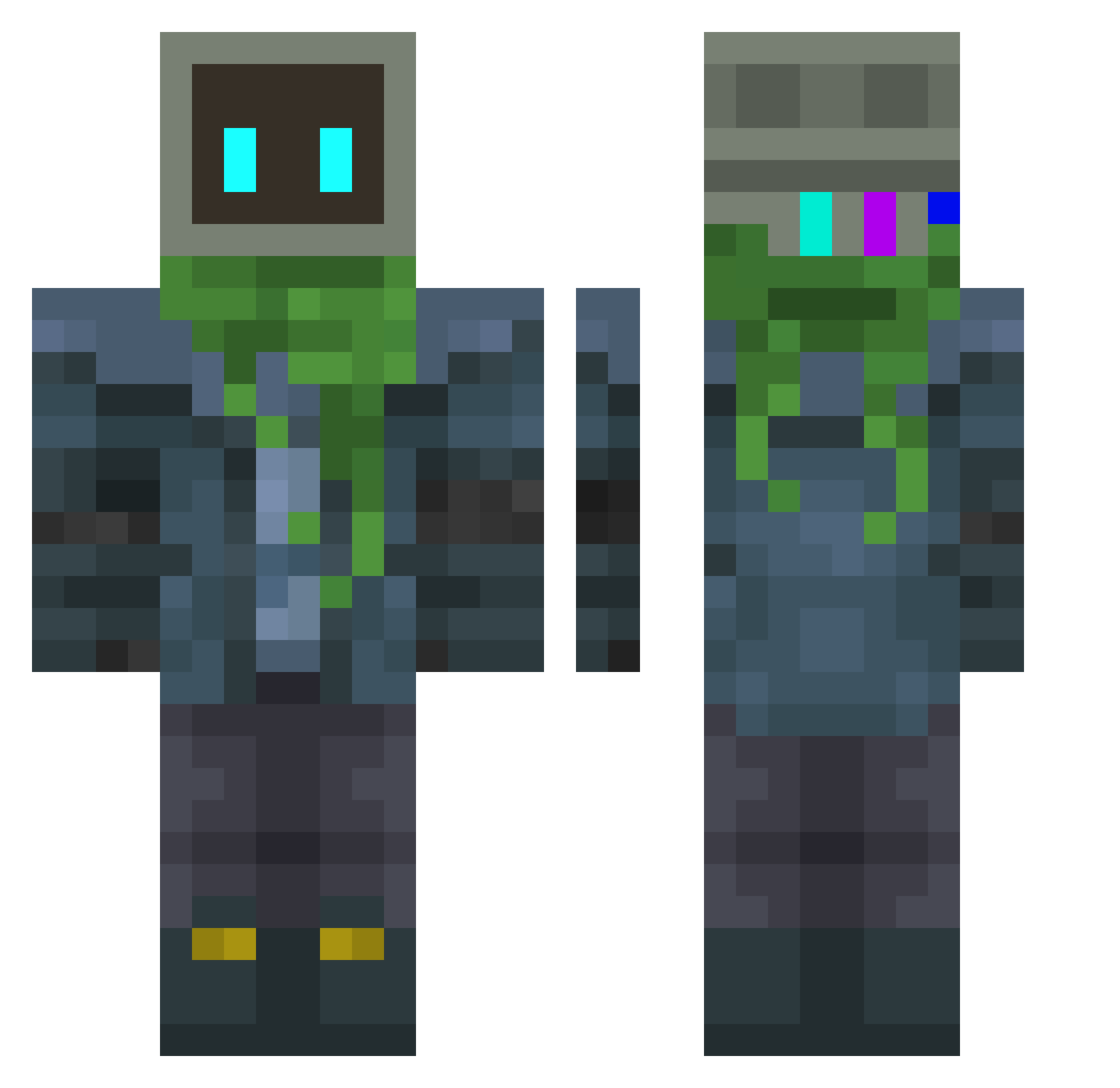 deewwee Minecraft skin, front and back view