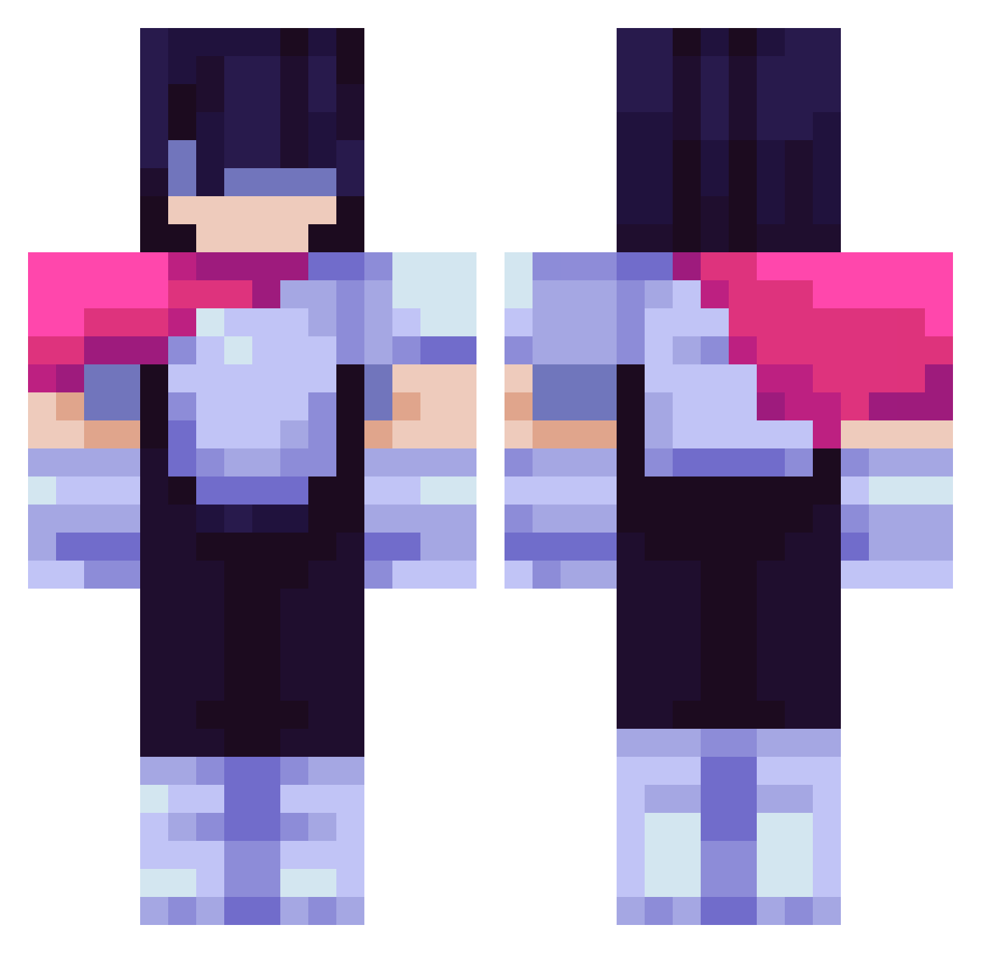 Danditto Minecraft skin, front and back view