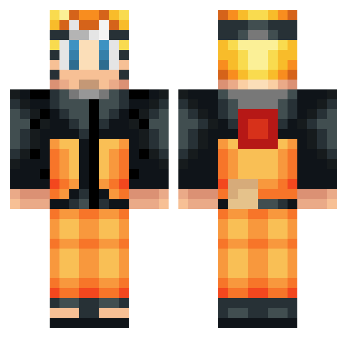 barmonster Minecraft skin, front and back view