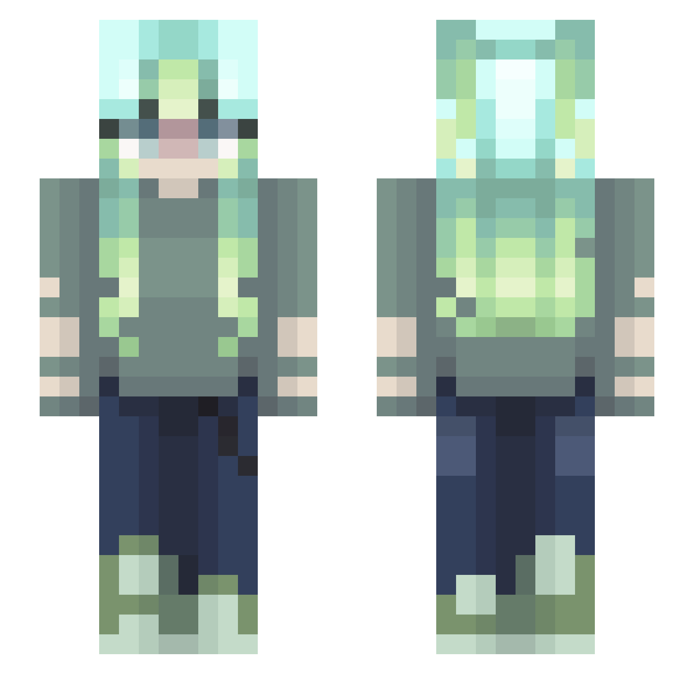 VeilingMoon_ Minecraft skin, front and back view