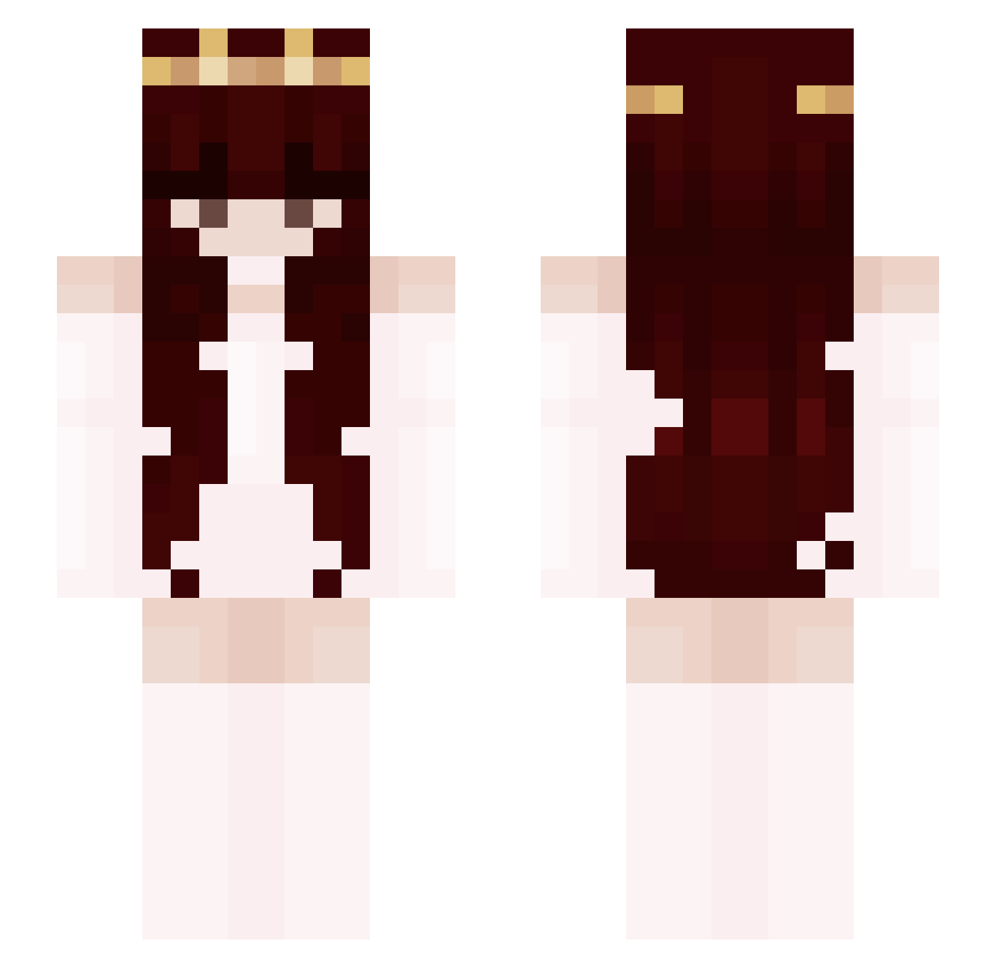 QuennMalenia Minecraft skin, front and back view