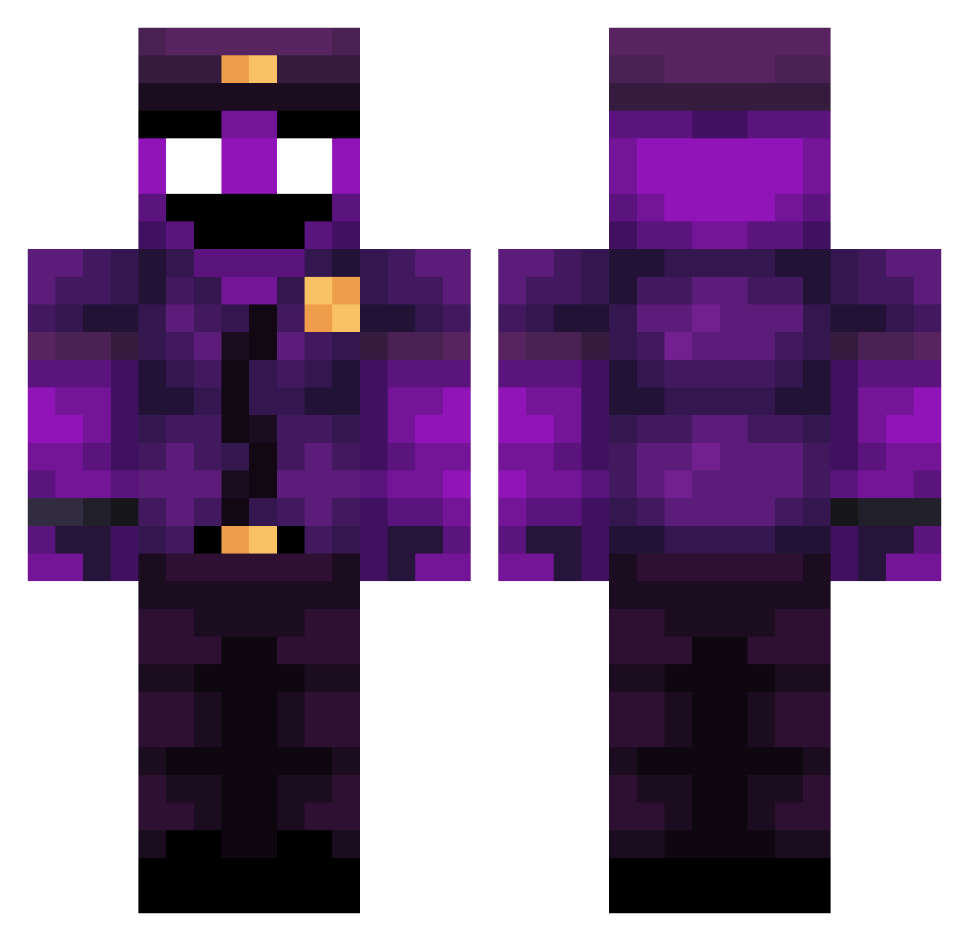SkeliShark Minecraft skin, front and back view