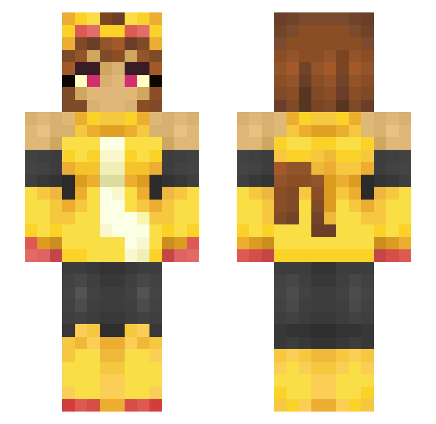 Freak_Bot Minecraft skin, front and back view