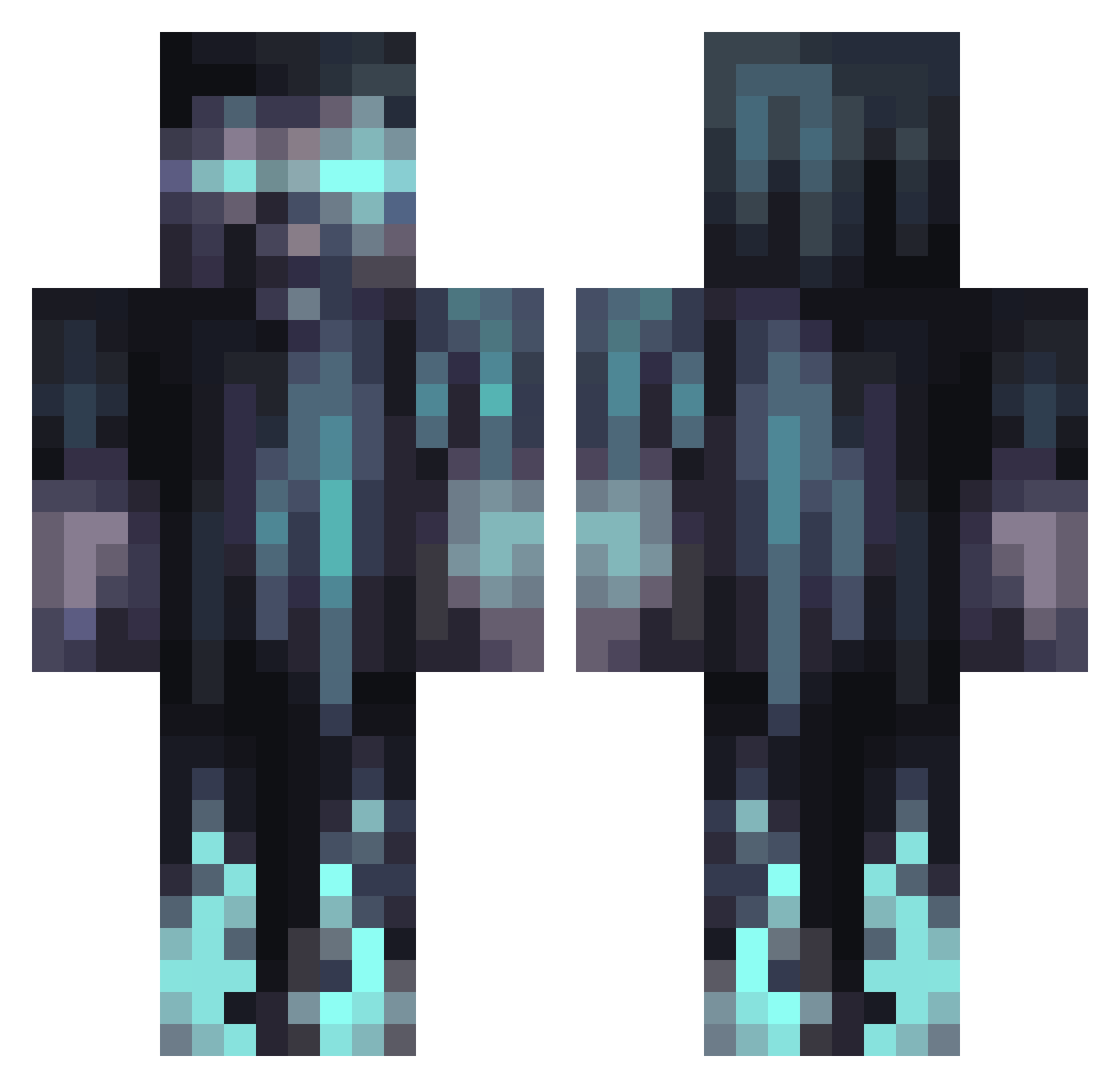 Disrxspect Minecraft skin, front and back view