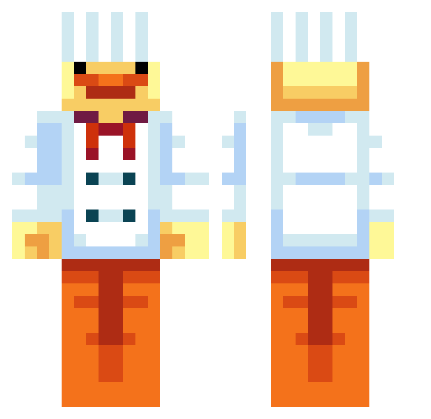 minthisone Minecraft skin, front and back view