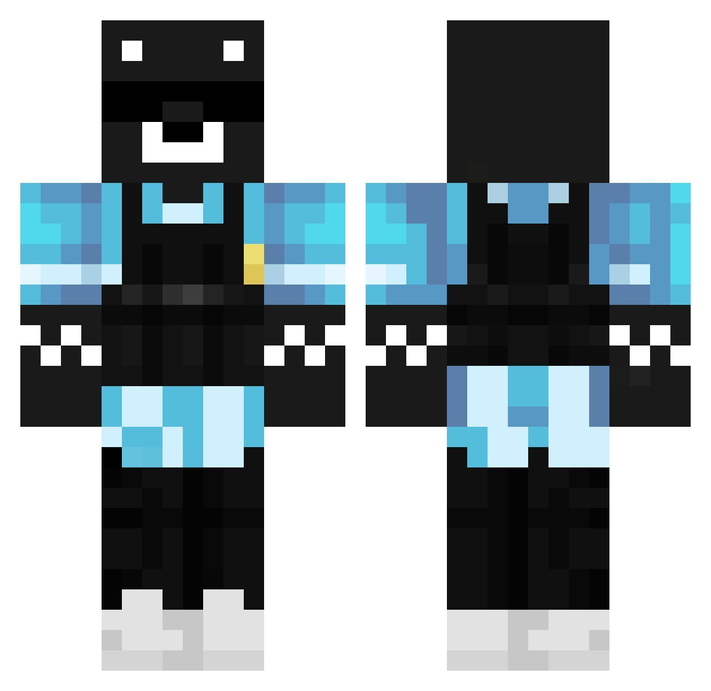 ZeroBladee Minecraft skin, front and back view
