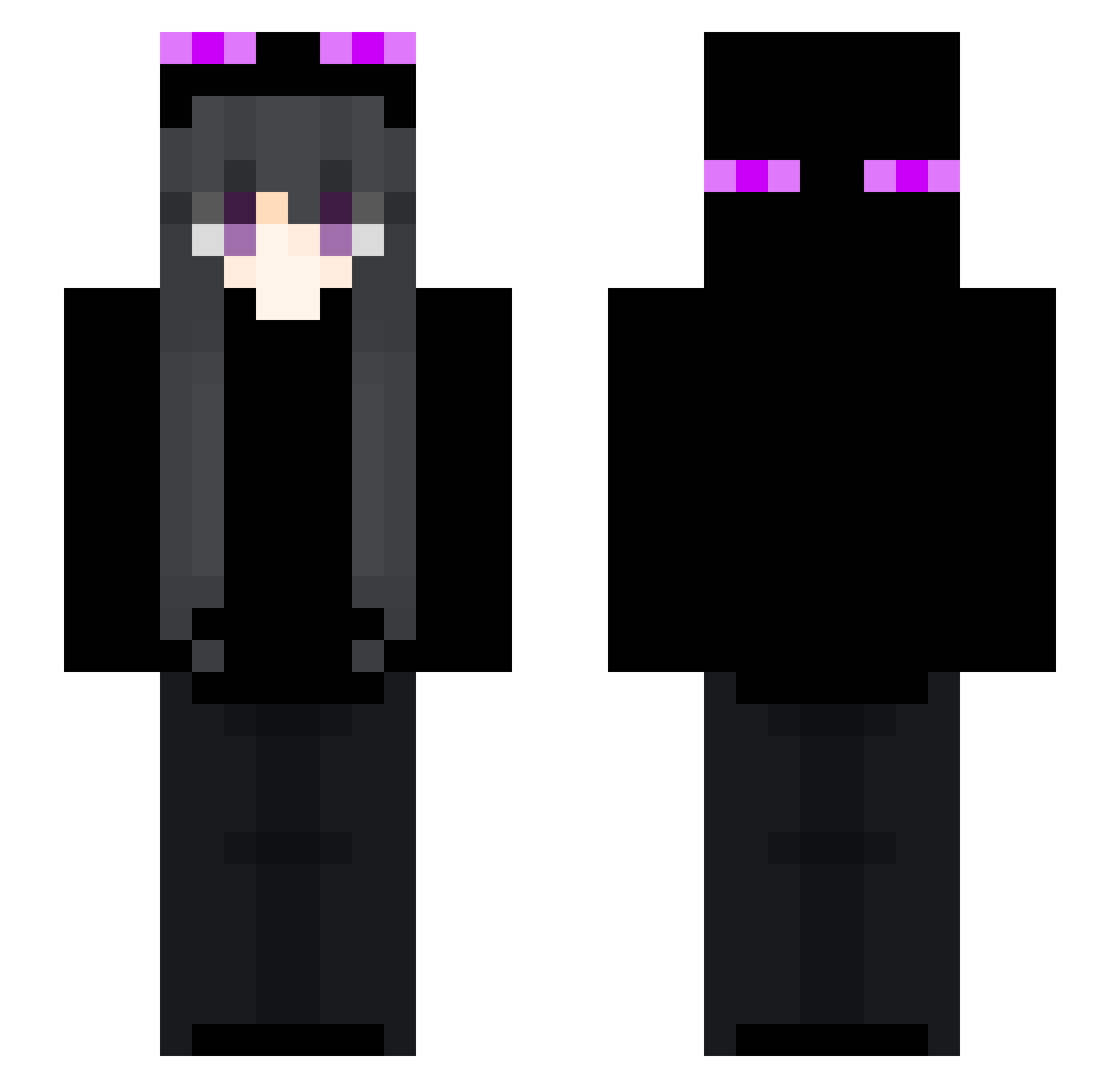 ryysho Minecraft skin, front and back view