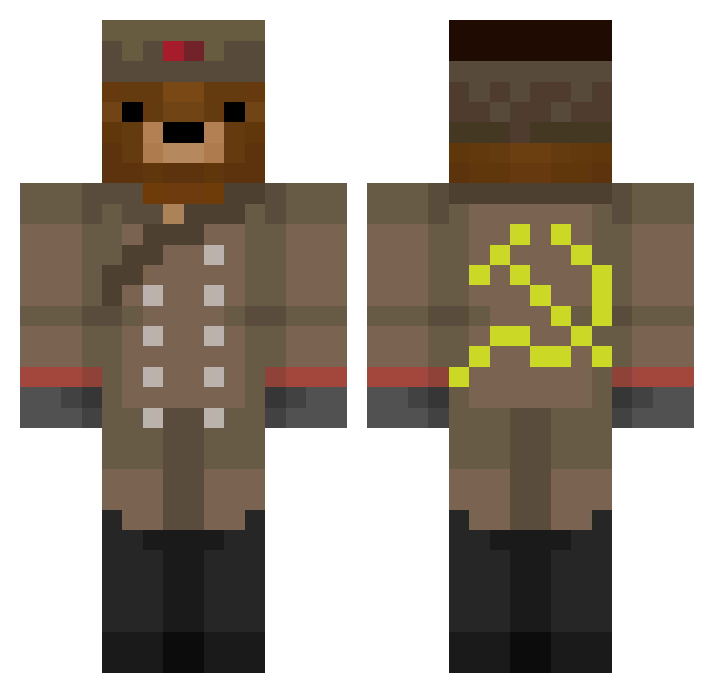POMIDORKA76 Minecraft skin, front and back view