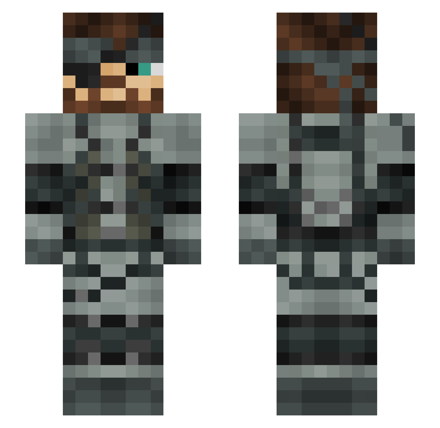 Puddy199 Minecraft skin, front and back view