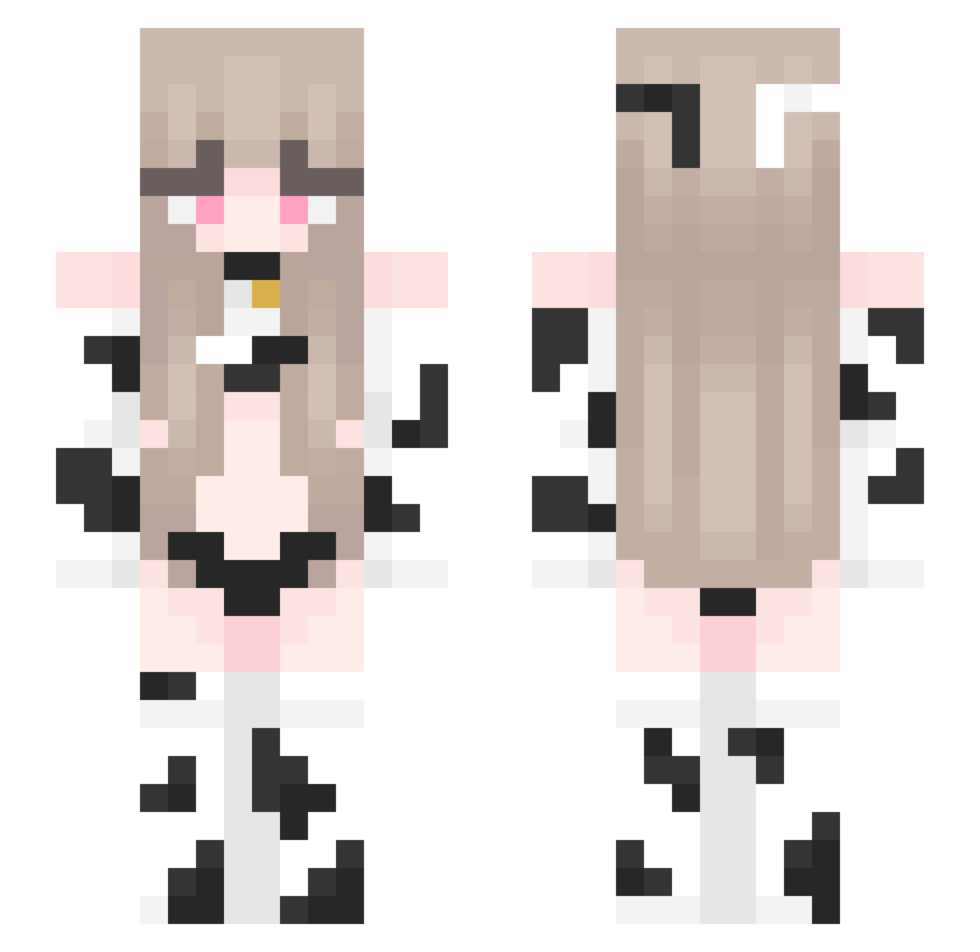 QI77I Minecraft skin, front and back view