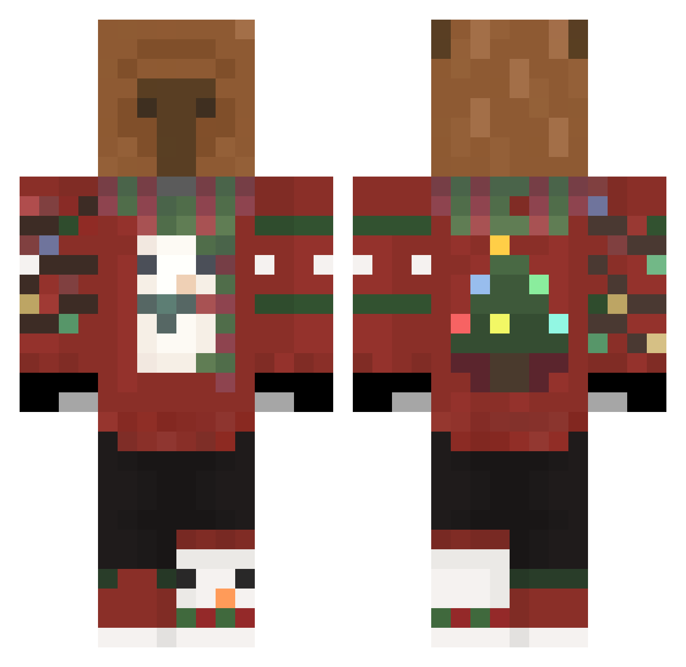 Drax256 Minecraft skin, front and back view