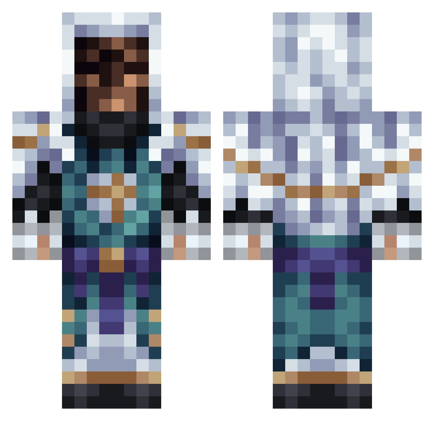 Massanem Minecraft skin, front and back view