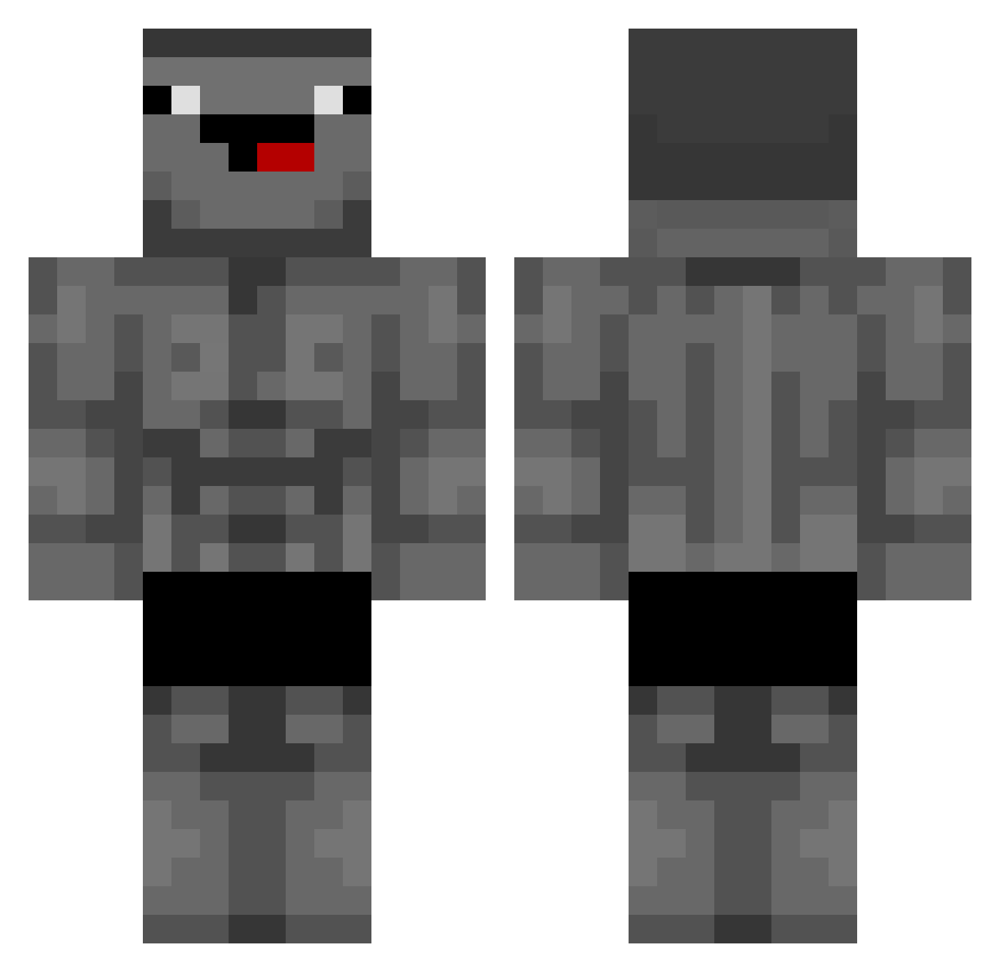 elmoistic Minecraft skin, front and back view