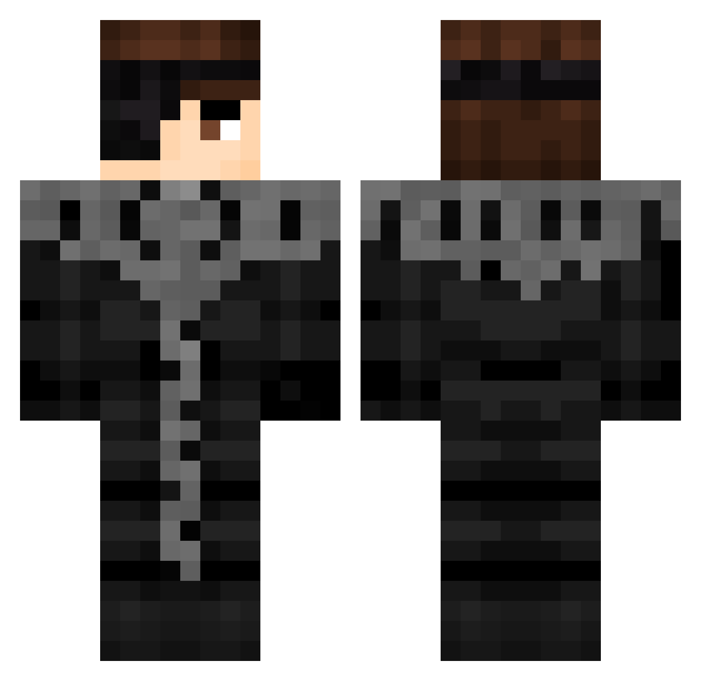 MostlySunny90F Minecraft skin, front and back view