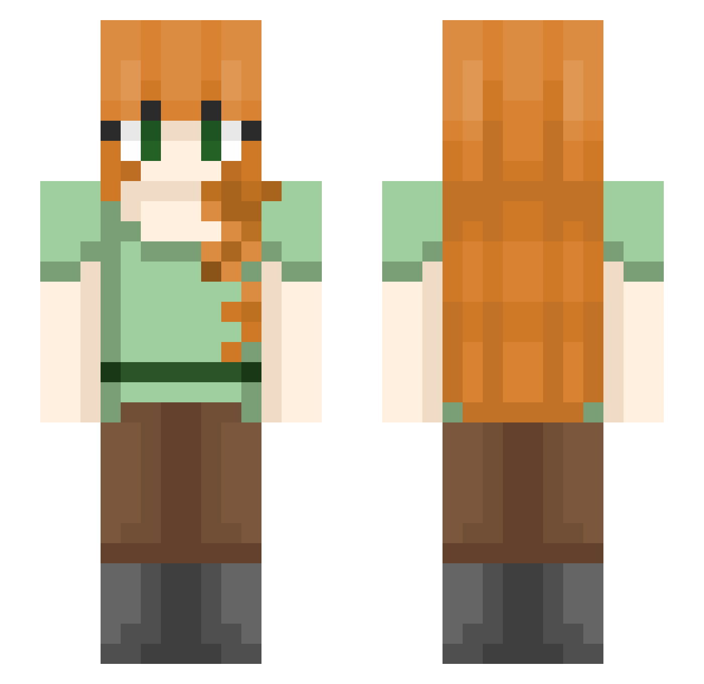 SpacedOutKris Minecraft skin, front and back view