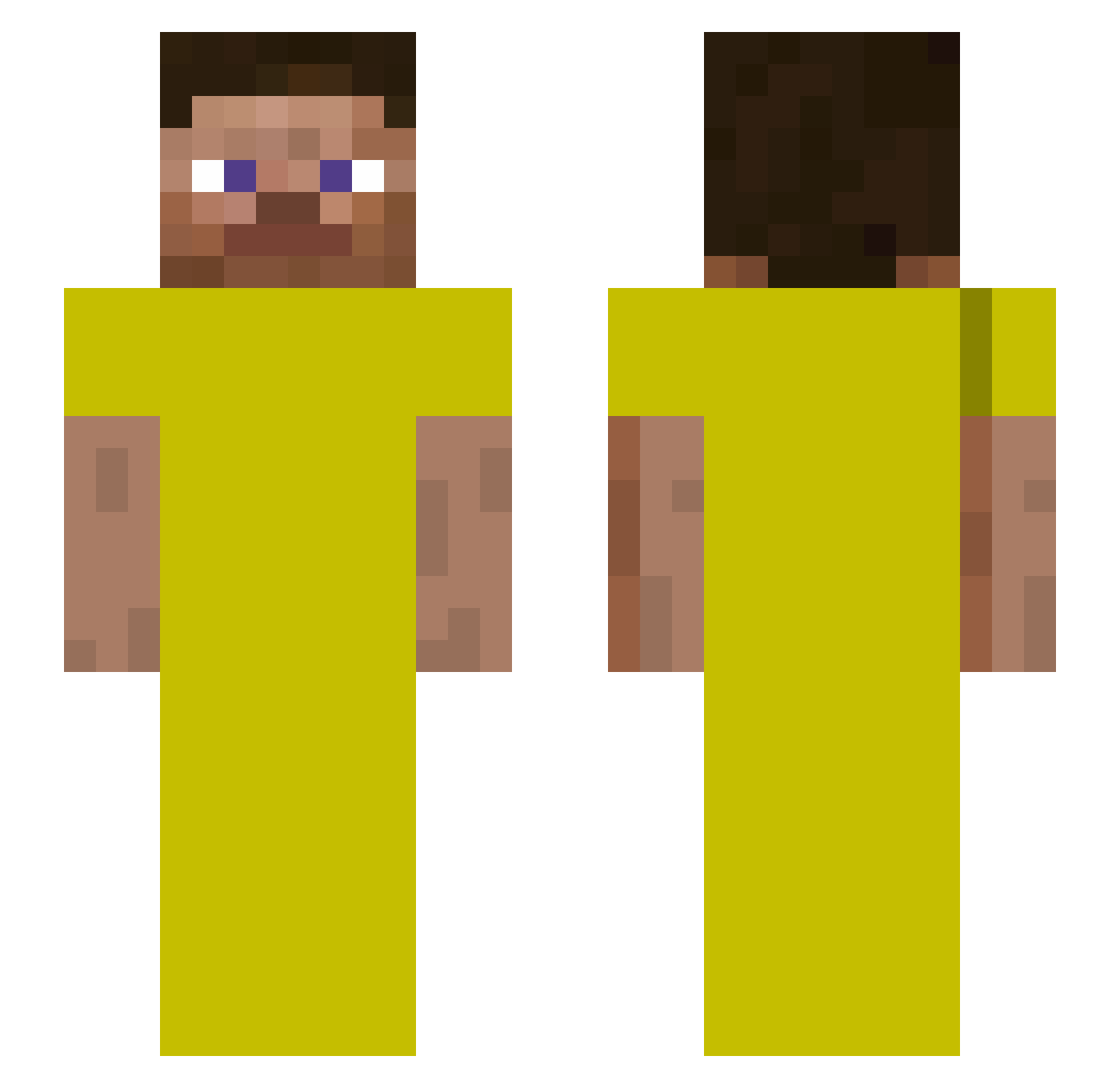 yuiv Minecraft skin, front and back view