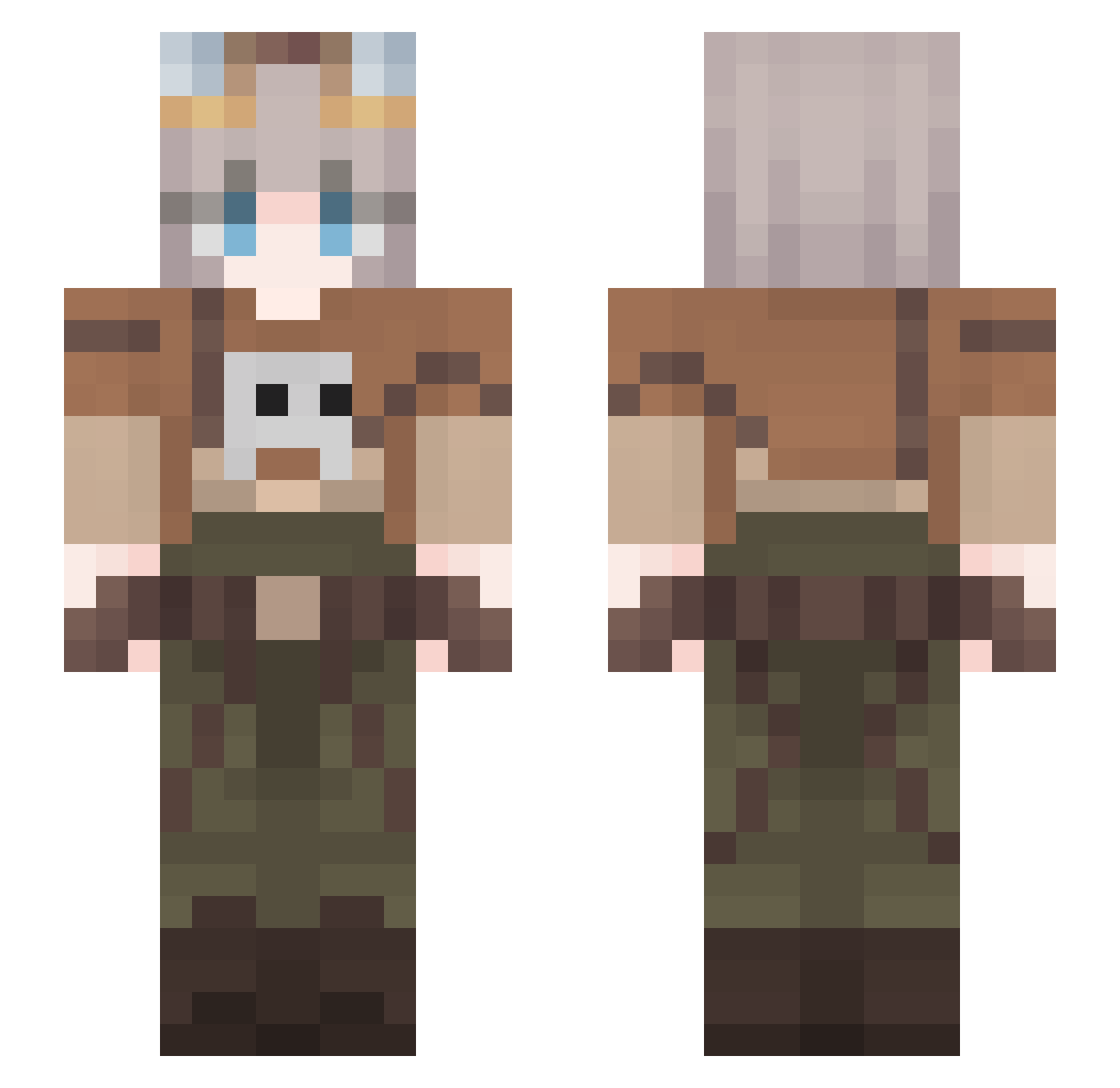 BinHaltMarie Minecraft skin, front and back view