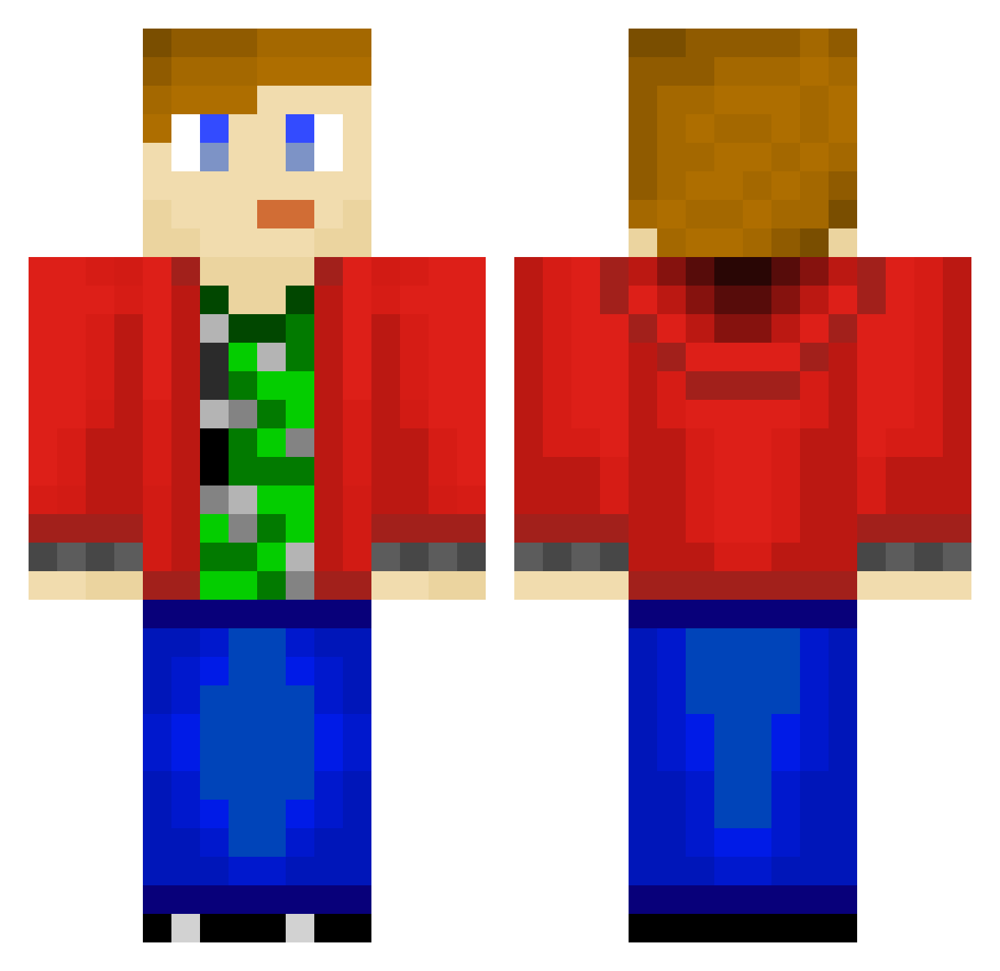 zenithlaser Minecraft skin, front and back view