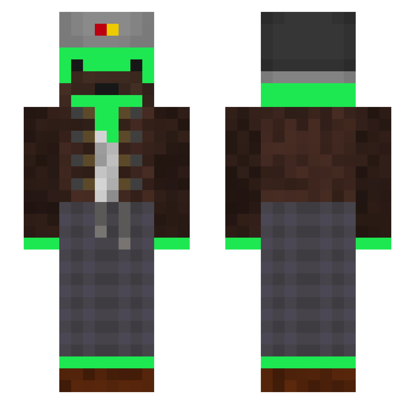 silahcocukoyunda Minecraft skin, front and back view
