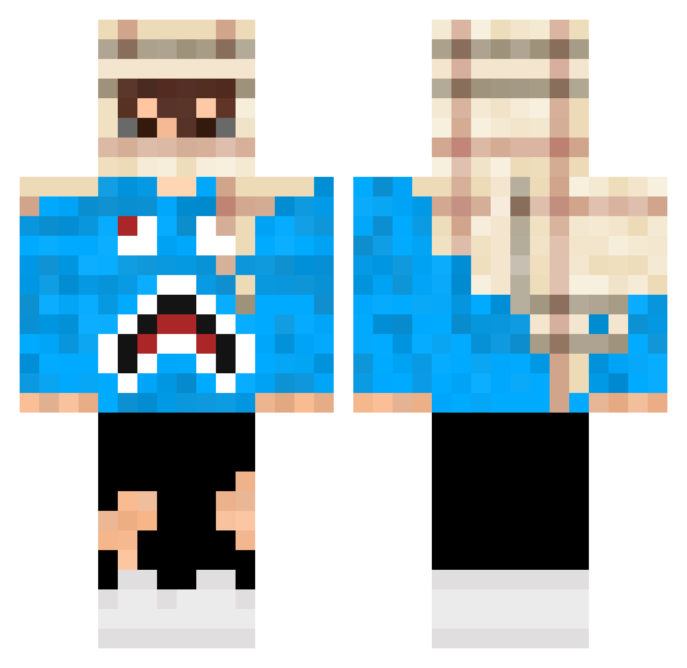 camfaded Minecraft skin, front and back view