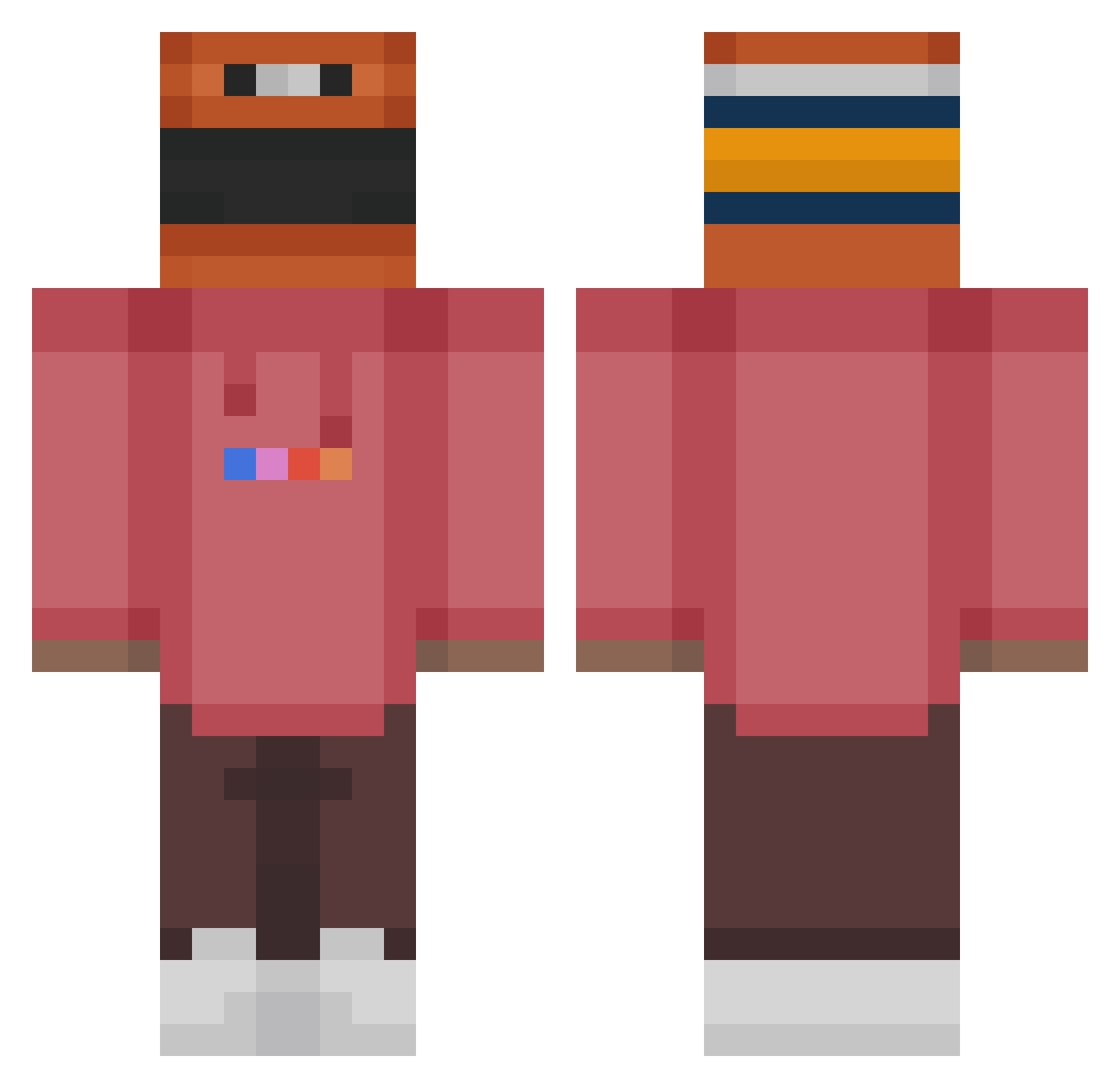 santilozanof08 Minecraft skin, front and back view