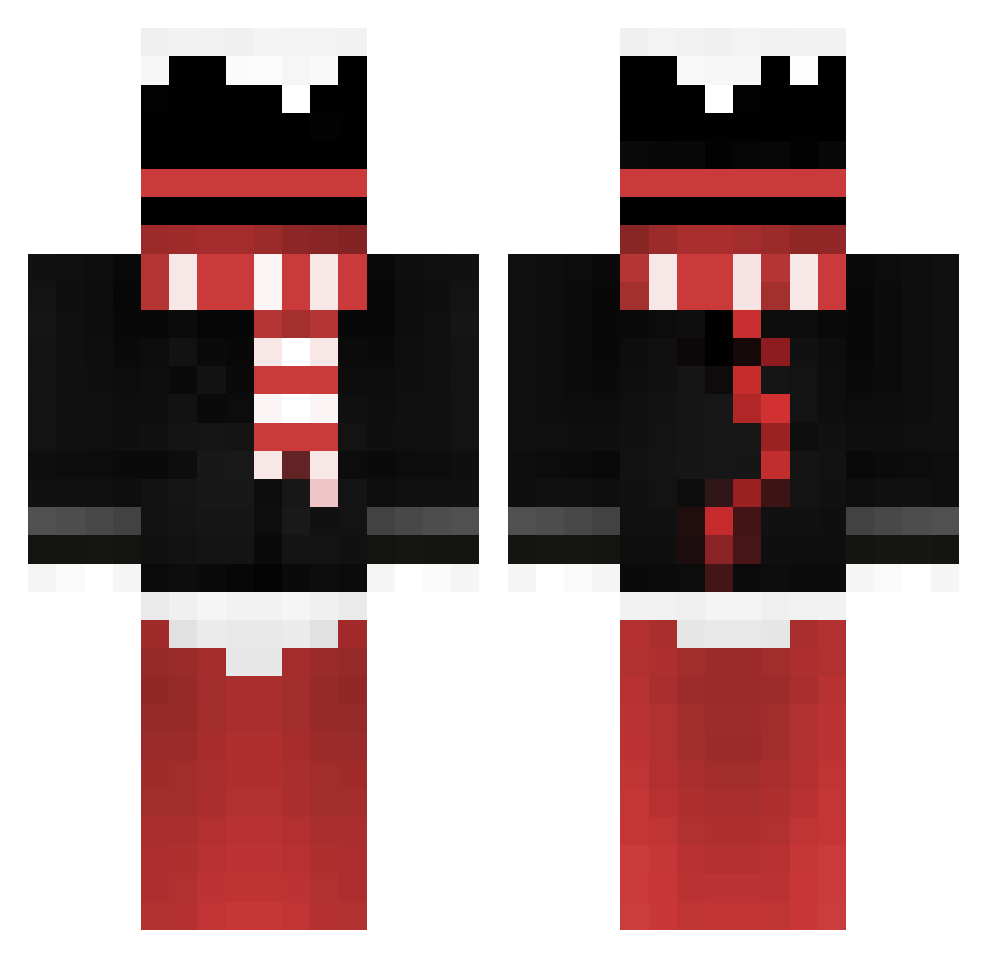 xWaf3lek Minecraft skin, front and back view
