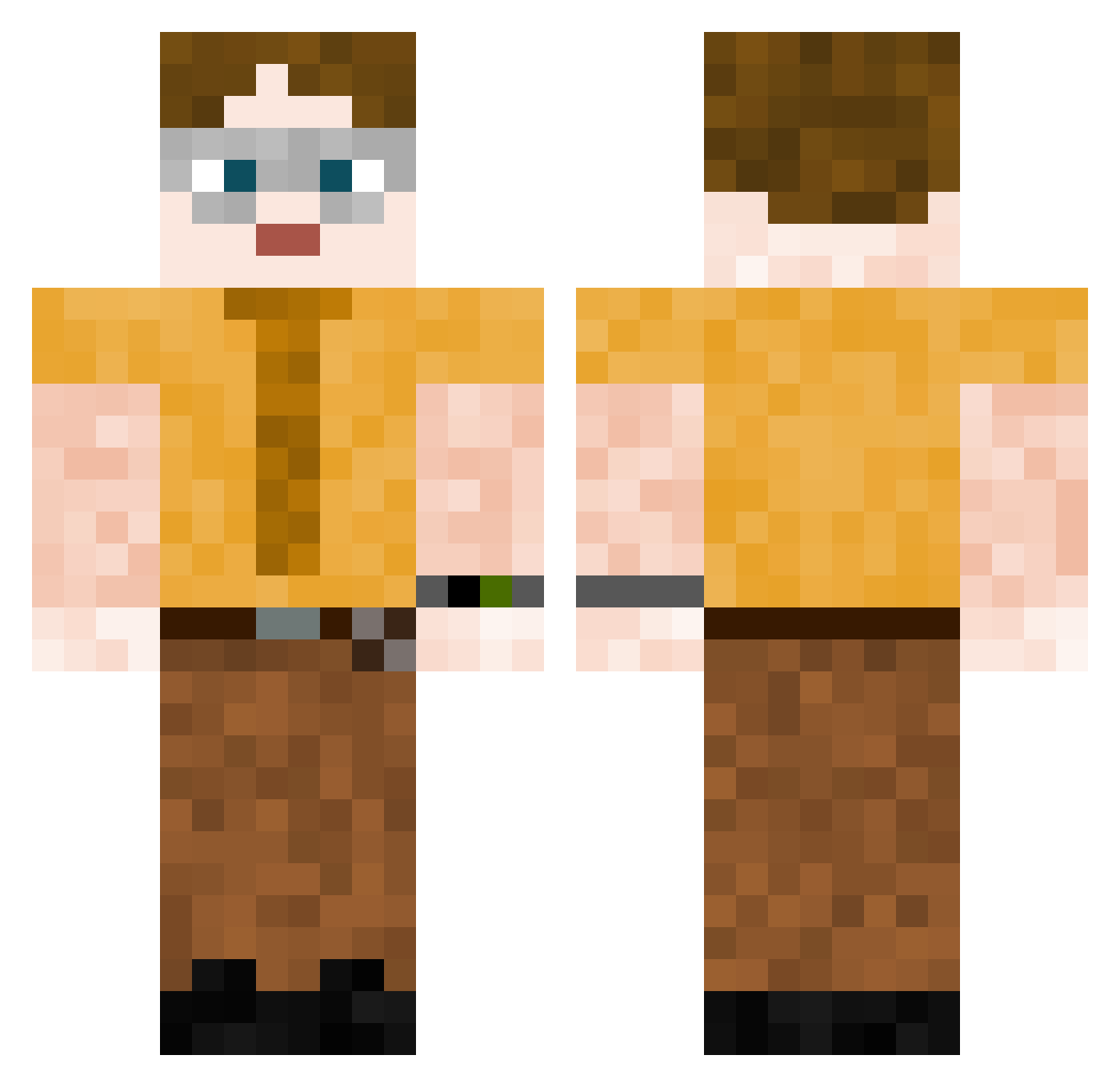 DadBroTato Minecraft skin, front and back view