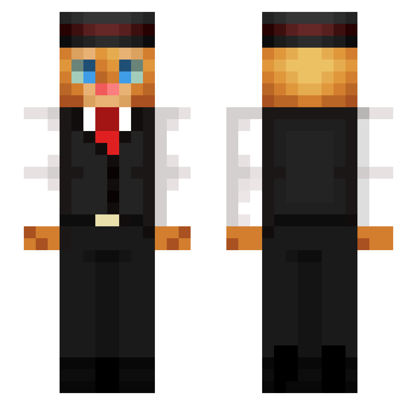 NebulaIsle Minecraft skin, front and back view