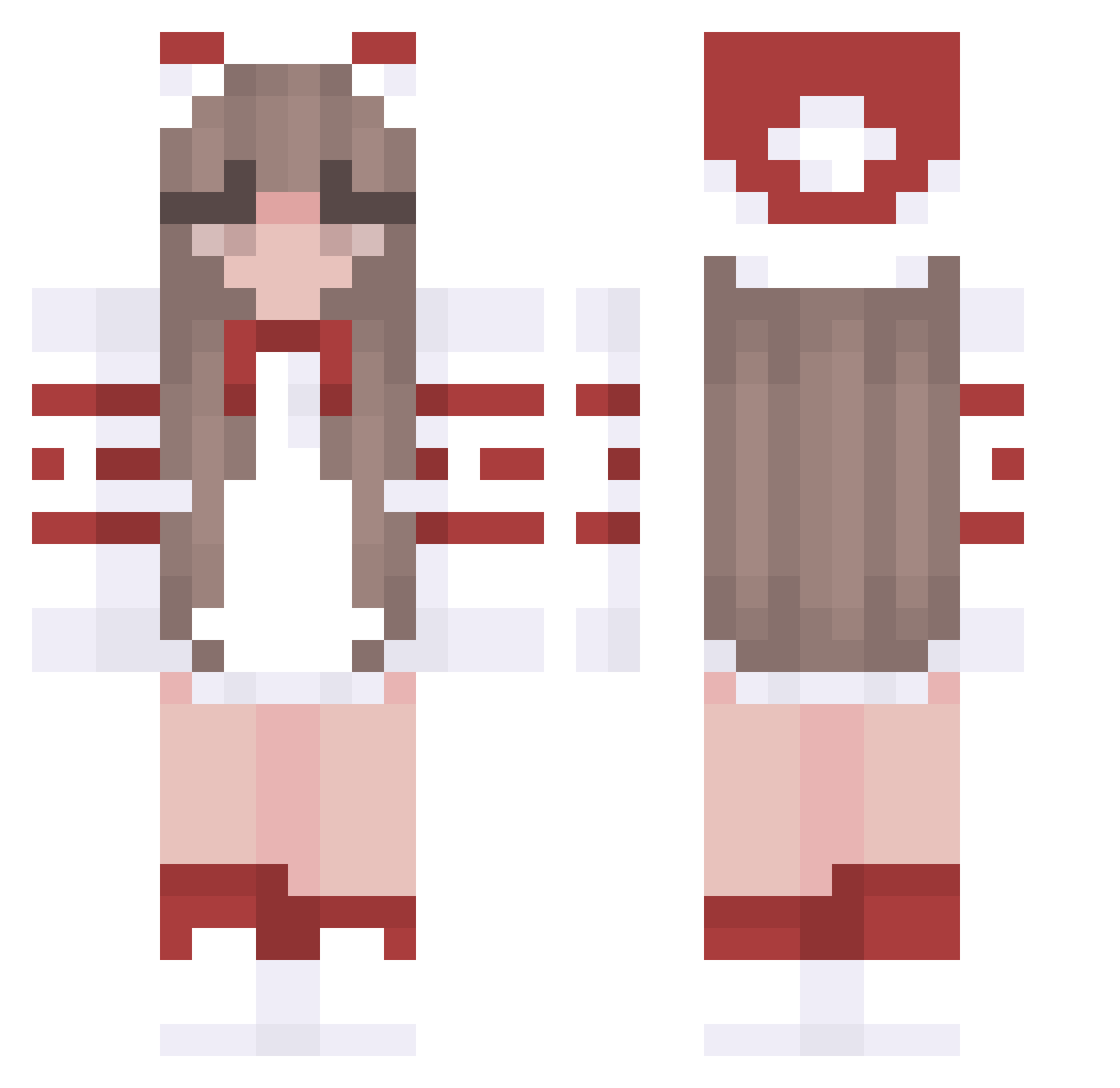 VTameH Minecraft skin, front and back view